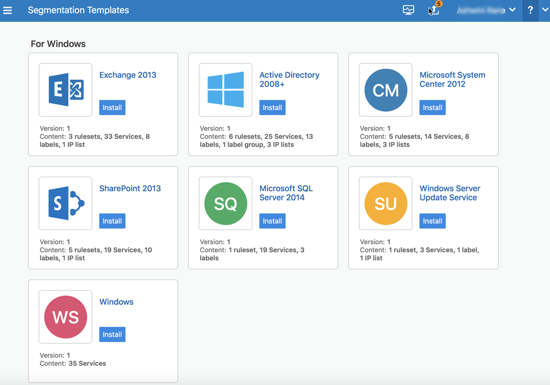 Segmentation Templates from the Support Portal